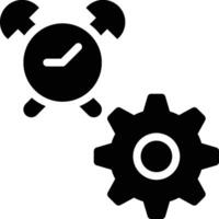 Alarm Setting, Clock Setting, Timer Setting Glyph Solid Icon vector