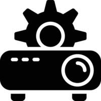 Projector, Settings, Setup Glyph Solid Icon vector
