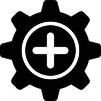 Additional Settings, Add Settings, Additional Glyph Solid Icon vector