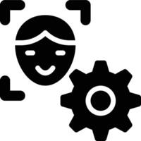 Face Recognition, Setting, Biometric Glyph Solid Icon vector