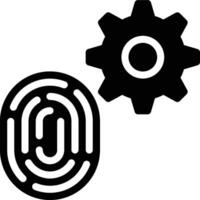 Fingerprint Setting, Biometric, Fingerprint Glyph Solid Icon vector