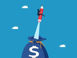 on top of a bag with a dollar sign vector