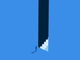 a man is standing in front of a tall building vector