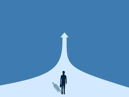 Career, Businessman walks the line of fans, confident in the path of growth vector