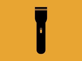 Modern flashlight icon isolated on yellow background vector
