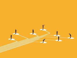 Links, Networks, Recruiting. Group of Businessmen Standing on a Logical Tree vector