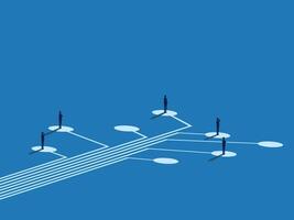 Links, Networks, Businessmen Standing on a Logical Tree vector