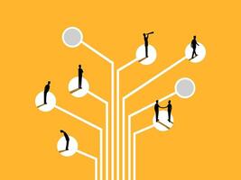 Links, Networks, Recruiting. Business Group on the Tree Roots Network vector