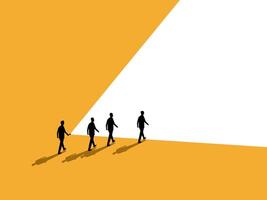 Guidance, Businessman leader holds a light to guide the team to success vector