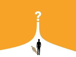 Businessman standing on the road of career encounters obstacles and problems vector