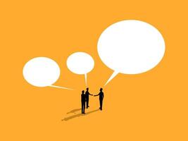 Commenting on the job, Three business people discussing and talking vector