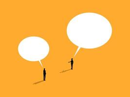 Talk, Communicate, Business leader has a bigger speech bubble than others vector