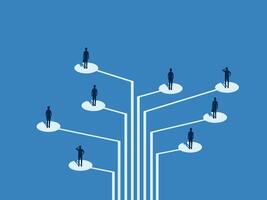 Recruiting. Team of Businessmen Standing on a Logical Tree vector