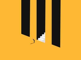 man standing in front of the stairs to the future great success vector