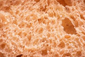 Macro photo of bread texture. Buckwheat bread as a background. Baguette macro.