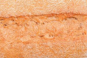 Buckwheat baguette as background. Bread texture macro photo. photo