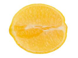 Half a lemon as a background isolate on white. photo