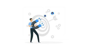 A man holding a magnet and pointing to a target video