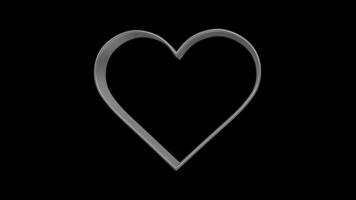 Heart Shape Cookie Cutter Rotating on a Transparent Background. Seamless Loop. 4K video