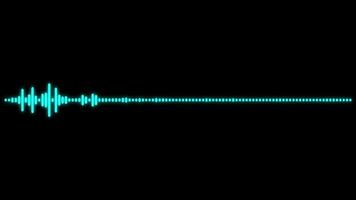 Digital audio waveform spectrum, Sound analyzer Animation Isolated on Black Background video