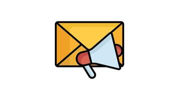 Email marketing animated icon. animated icon related to digital marketing. suitable for user interface, provide visual feedback and more. alpha channel, transparent background video
