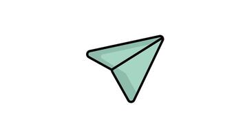 Paper airplane animated icon. animated icon related to digital marketing. suitable for user interface, provide visual feedback and more. alpha channel, transparent background video