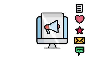 Digital marketing animated icon. animated icon related to business. suitable for user interface, provide visual feedback and more. alpha channel, transparent background. video