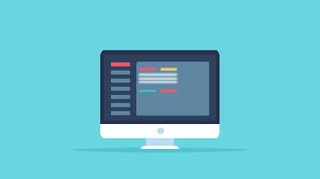 Animated concept of software application development,web design,mobile app interface design, coding.animation programming for webpage 4K Footage video