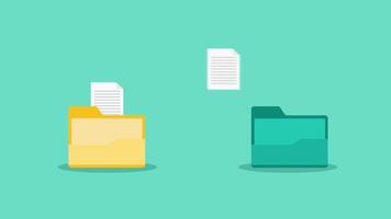 animation data with folder.animated File transfer between folders concept of online digital transfer and sharing file video