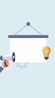 animation white banner for fun fact,information,and did you know.animated white banner with megaphone and bulb symbol video
