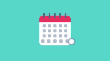 animation Digital calendar and time management, Entrepreneurship and schedule planning concept.animated calendar with red sign and bubble chat for information and announcement video