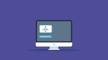 Animated generate image from text prompt.animation Prompt based AI image creator software on desktop, provide multiple images select option to user, business marketing technology video
