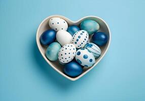Happy Easter with Different colored abstract Easter eggs for design Happy Easter post photo