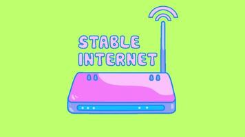 Stable Internet Connection animation isolated green screen background video