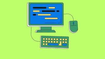 The power of technology exploring computer science animation isolated green screen background video