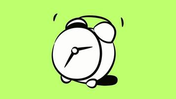 Animated table clock isolated green screen background video