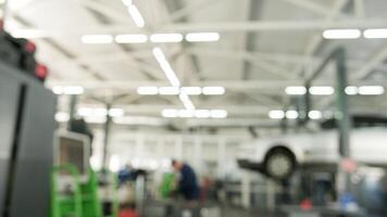 Auto repair service. Blurred background. 3 video