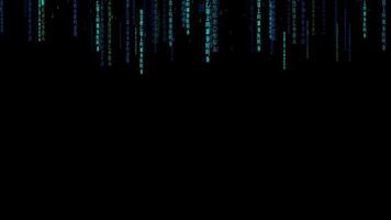 Glitchy Green Data Stream in Abstract Digital Matrix Effect video