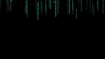 Blue and Teal Digital Code Stream in Cyber Network Effect video