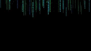 Neon Green Code Particles Falling in Seamless Digital Loop video
