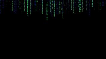 Glowing Green Code Rain Falling in Digital Matrix Style video