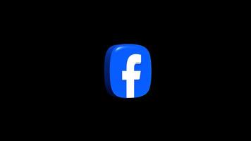 Facebook app icon animation on a transparent background video