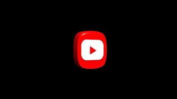 Youtube aplicativo ícone animação em uma transparente fundo video