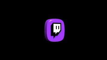 Twitch app icon animation on a transparent background video