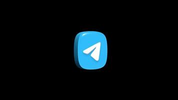 Telegram app icon animation on a transparent background video