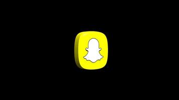 Snapchat app icon animation on a transparent background video