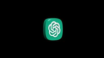 ChatGPT app icon animation on a transparent background video