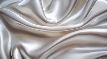 luxurious silk fabric backdrop with gentle ripples and reflections, showcasing its smooth texture and elegant sheen. photo