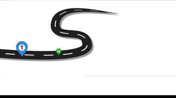 Animated infographic highway elements 5 steps to success with journey flow from start to finish. 4k resolution motion graphic video