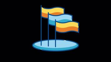 Raising Flags in a Competition 2D Motion Graphics Animation On Alpha Channel video